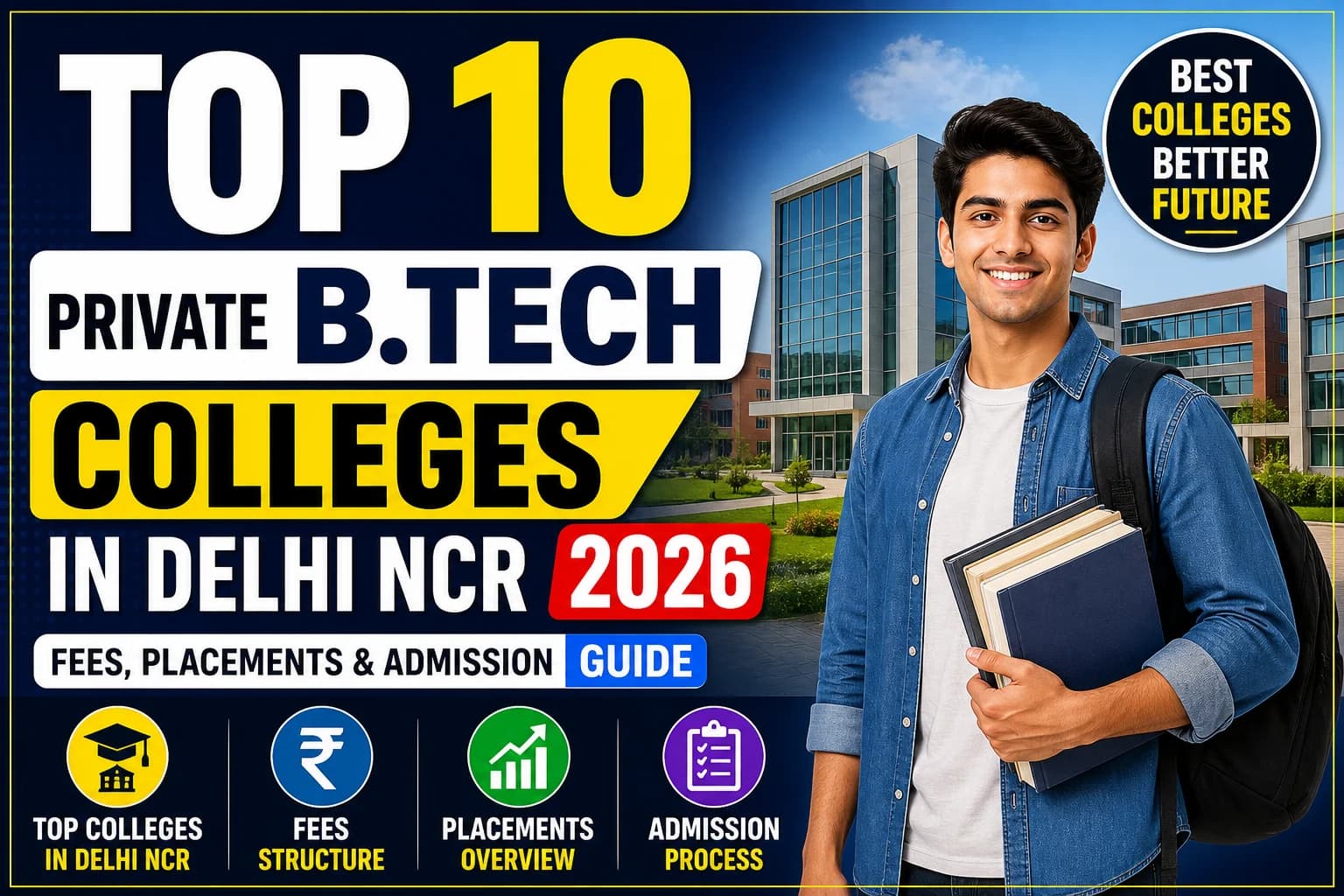 Top 10 Private B.Tech Colleges in Delhi NCR (2026): Fees, Placements & Admission Guide