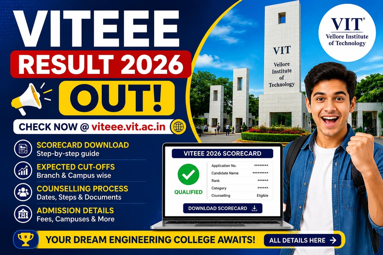 VITEEE Result 2026 (OUT): Download Scorecard, Cut-Offs & Counselling Details