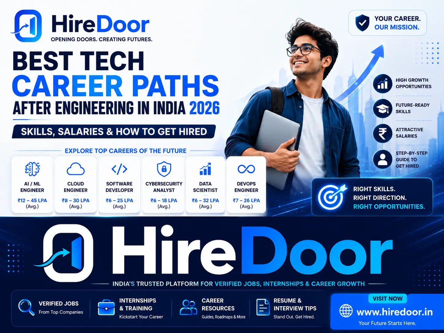 Best Tech Career Paths After Engineering in India 2026: Skills, Salaries & How to Get Hired