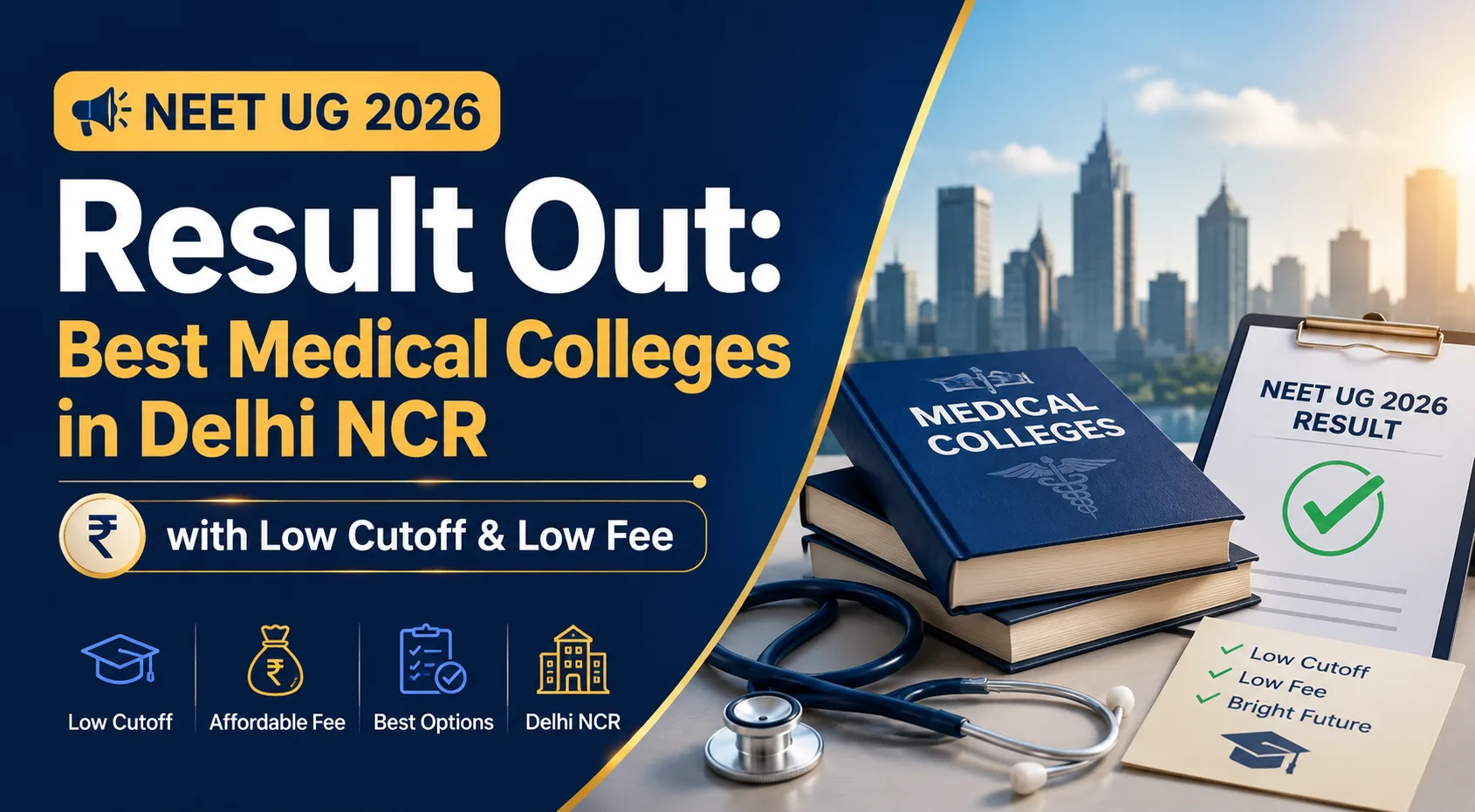 NEET UG 2026 Result Out: Best Medical Colleges in Delhi NCR with Low Cutoff & Low Fee